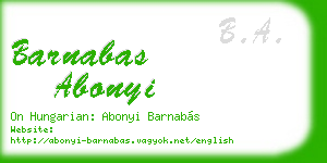 barnabas abonyi business card